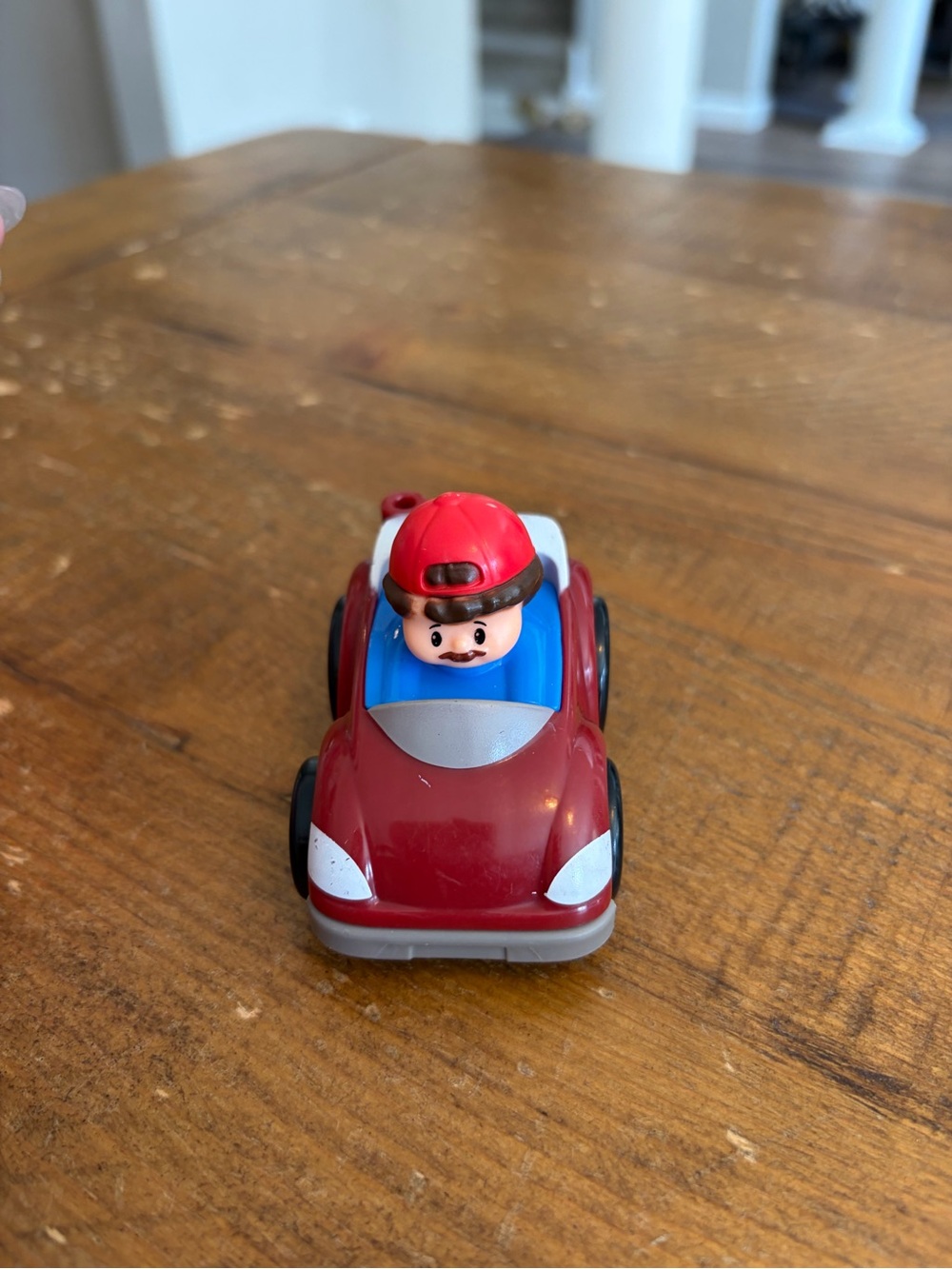 Fisher Price Little People maroon car wheelie as is